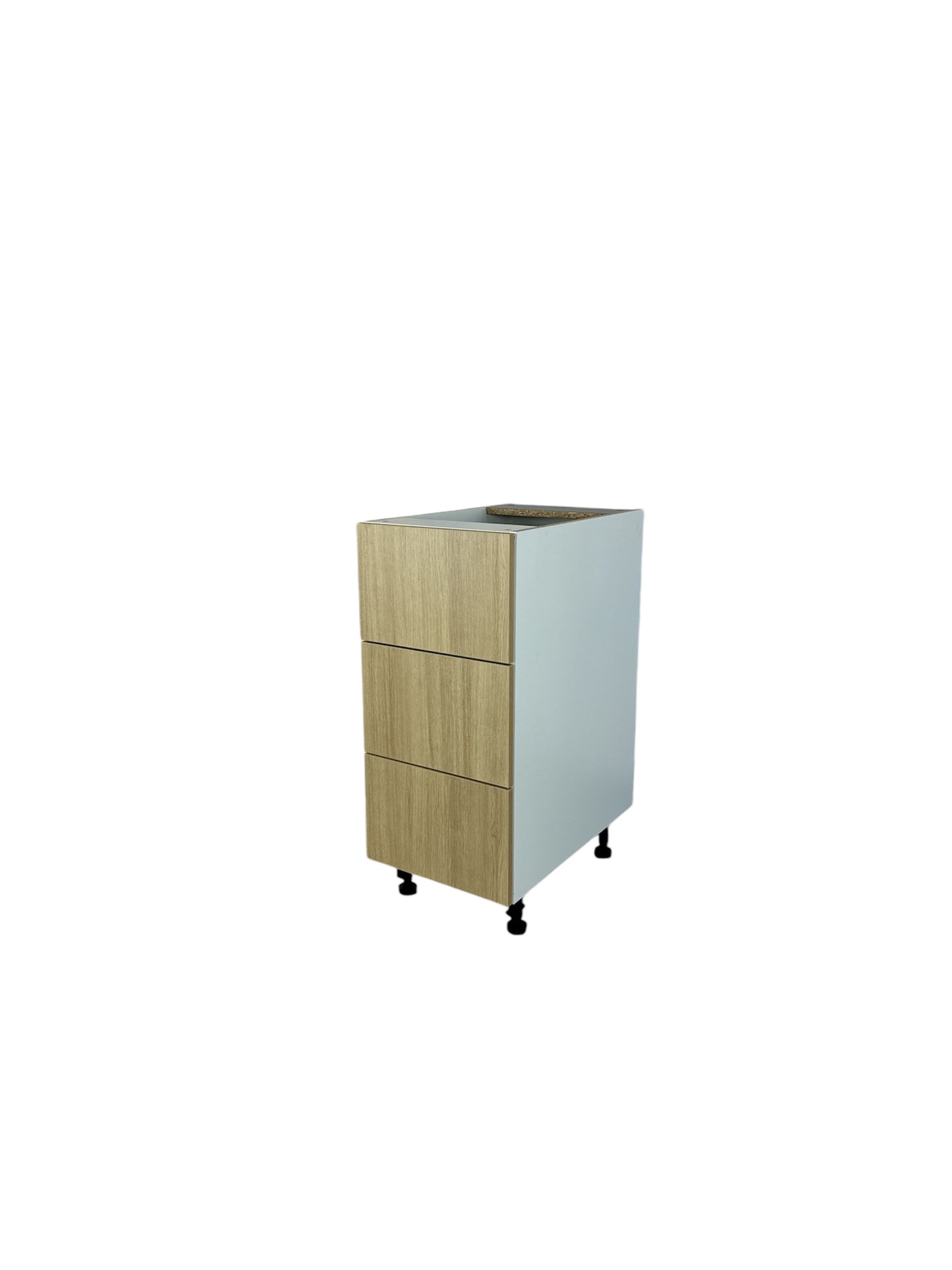 Cabinet de bas - 3 tiroirs - 24 pouces de large – Mélamine bois Zen