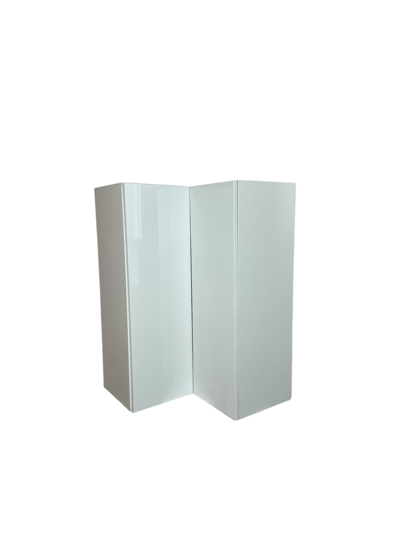 Cabinet de Haut Coin - 2 Portes - 24 po de large x 36 po de hauteur – Mélamine Laquée Blanche
