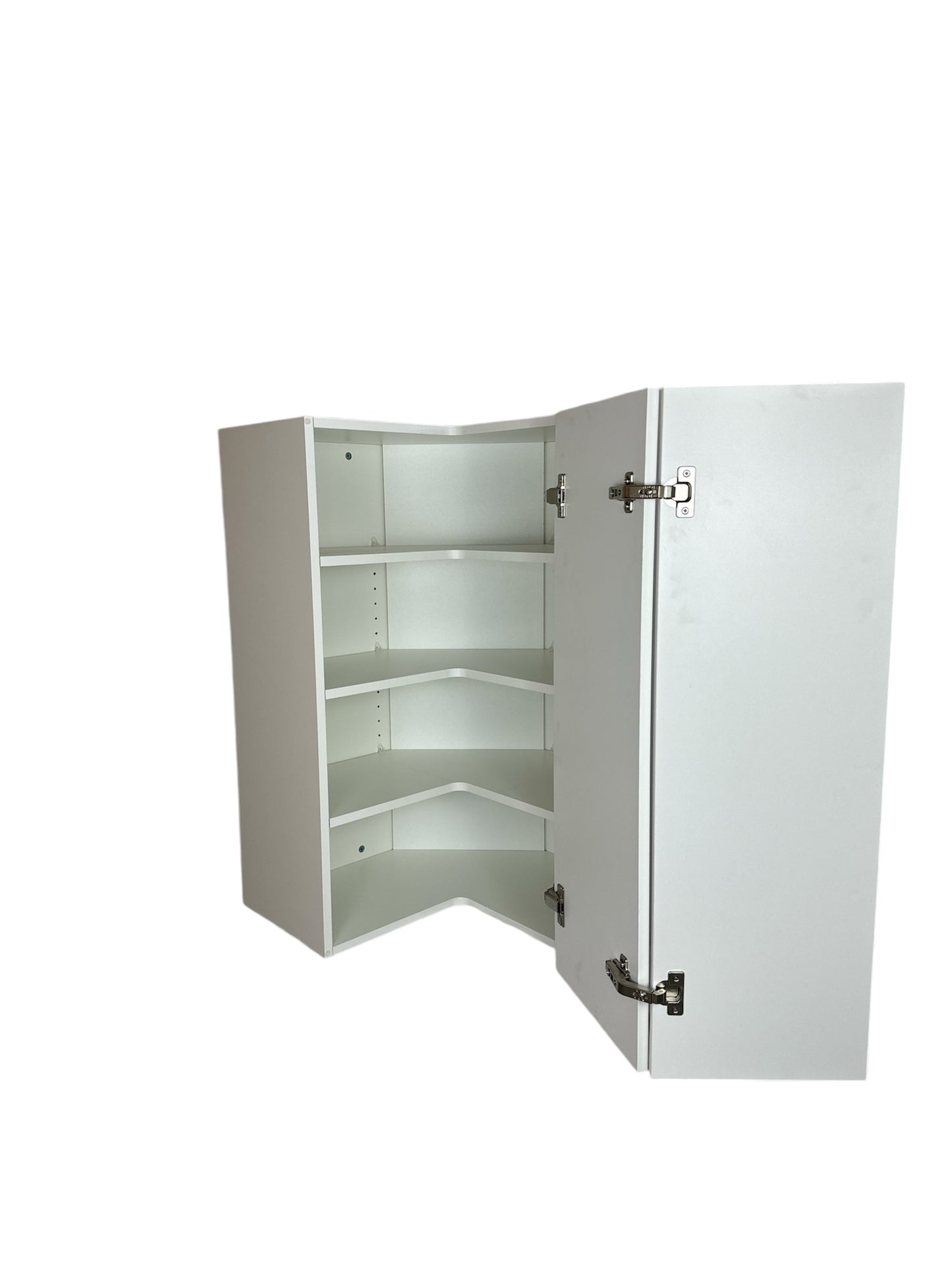 Cabinet de Haut Coin - 2 Portes - 24 po de large x 36 po de hauteur – Mélamine Laquée Blanche