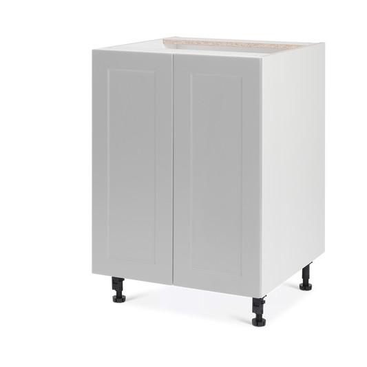 Cabinet de bas - 2 portes - 24 pouces de large - Polymère Shaker Gris