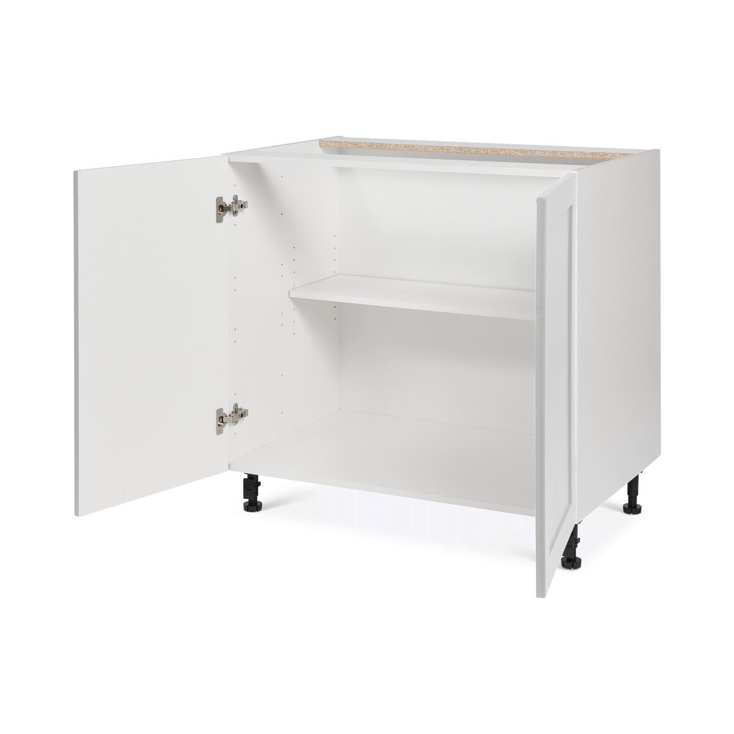 Cabinet de bas - 2 portes - 36 pouces de large - Polymère Shaker Gris