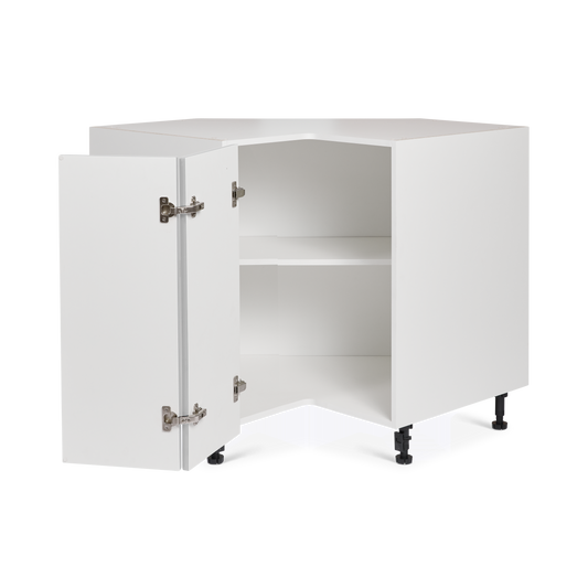 Cabinet de Bas Coin - 2 Portes - 36 pouces de large - Polymère Shaker Gris