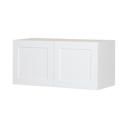 Cabinet de Haut - 2 Porte - 30 po de large x 14 po de hauteur - Polymère Blanc Shaker