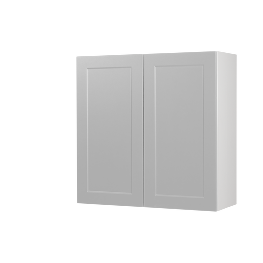 Wall Cabinet - 2 Doors - 30 in wide x 36 in high - White Shaker Polymer