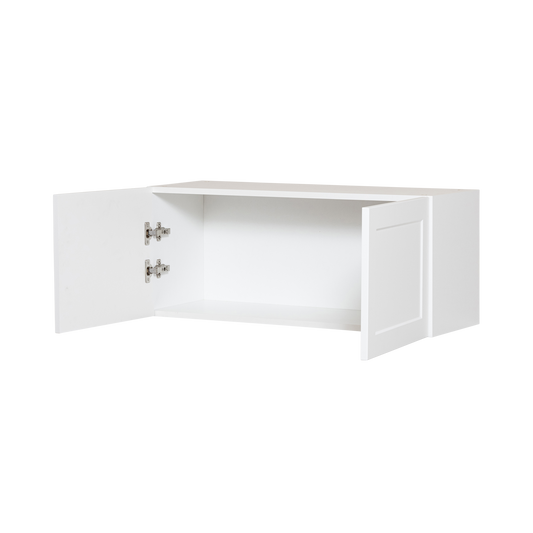 Cabinet de Haut - 2 Porte - 33 po de large x 14 po de hauteur - Polymère Blanc Shaker