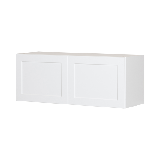 Cabinet de Haut - 2 Porte - 36 po de large x 14 po de hauteur - Polymère Blanc Shaker