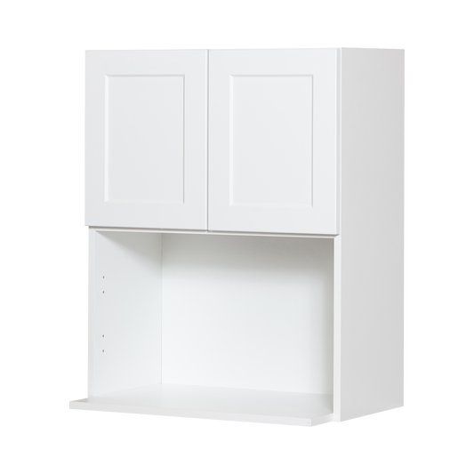 Cabinet de Haut Micro-Ondes - 2 Portes - 24 po de large x 30 po de hauteur - Polymère Blanc Shaker