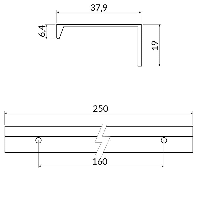 Poignée R4360 blanc mat 160 mm