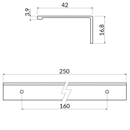 Poignée R4567 noir mat 160 mm