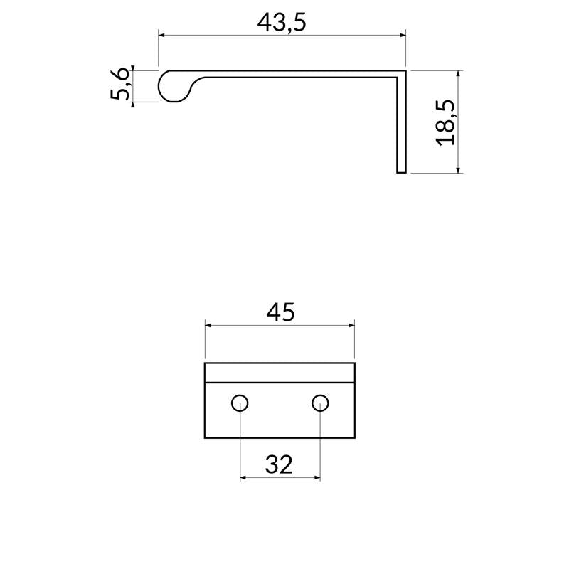 Poignée R4583 acier inoxydable 32 mm