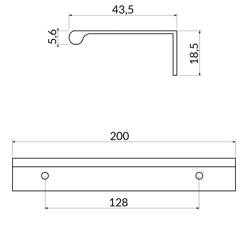 Poignée R4583 blanc mat 128 mm