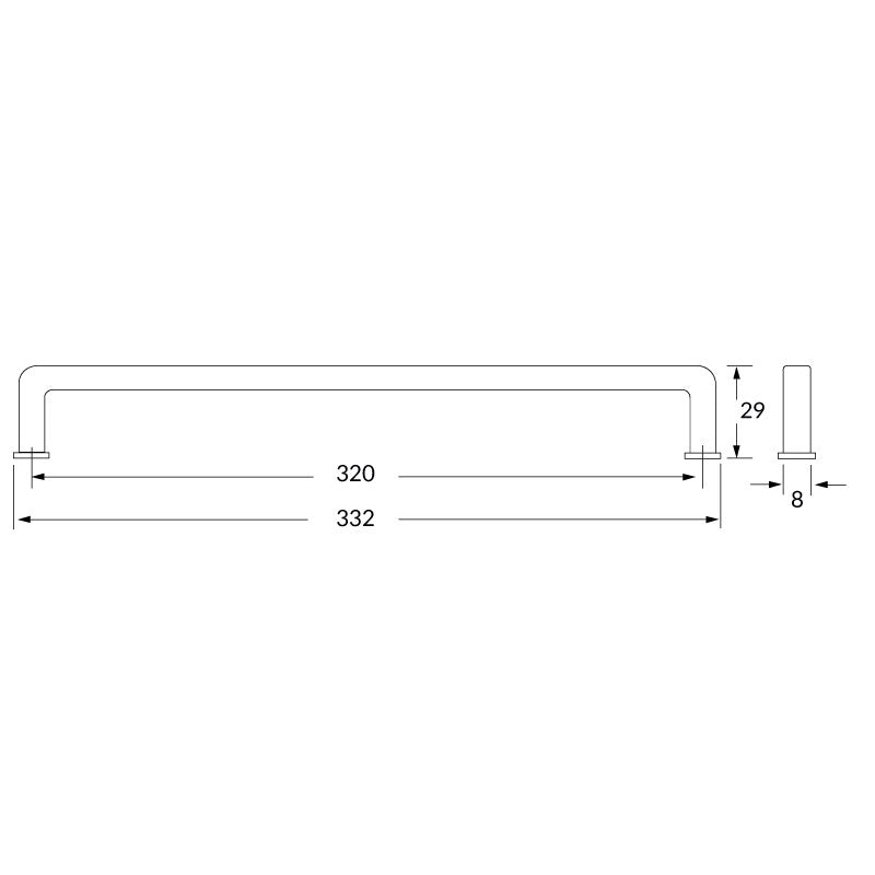Poignée R73463 gris perle 320 mm