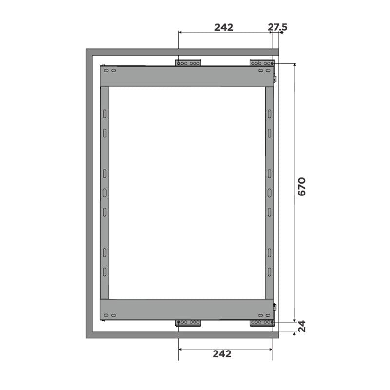 Coulissant étroit Diamond 12" (300mm) 3 tablettes