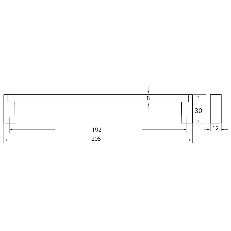 R2004 matte black handle 192 mm
