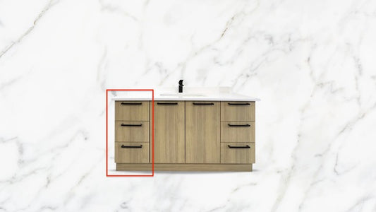 Vanité sur pattes - 12 Pouces - 3 tiroirs - Mélamine RHA